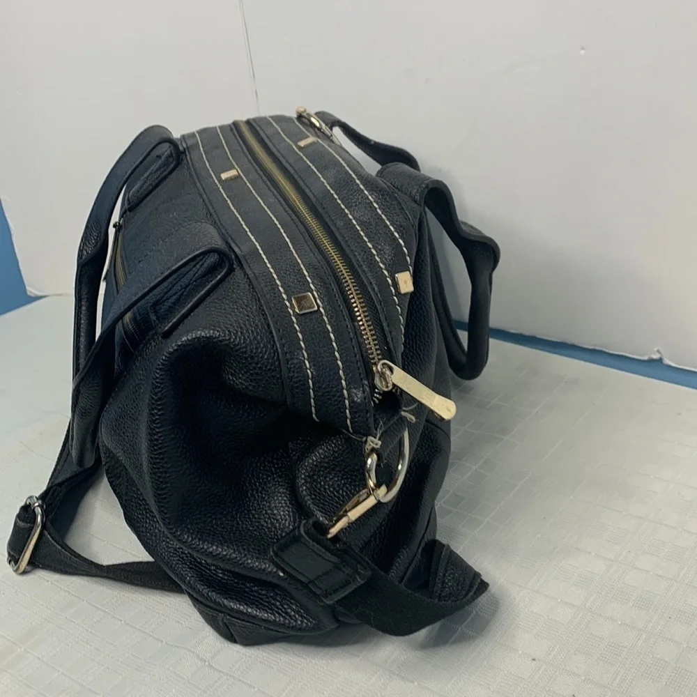 Cuore & Pelle Amelia Satchel in Black leather